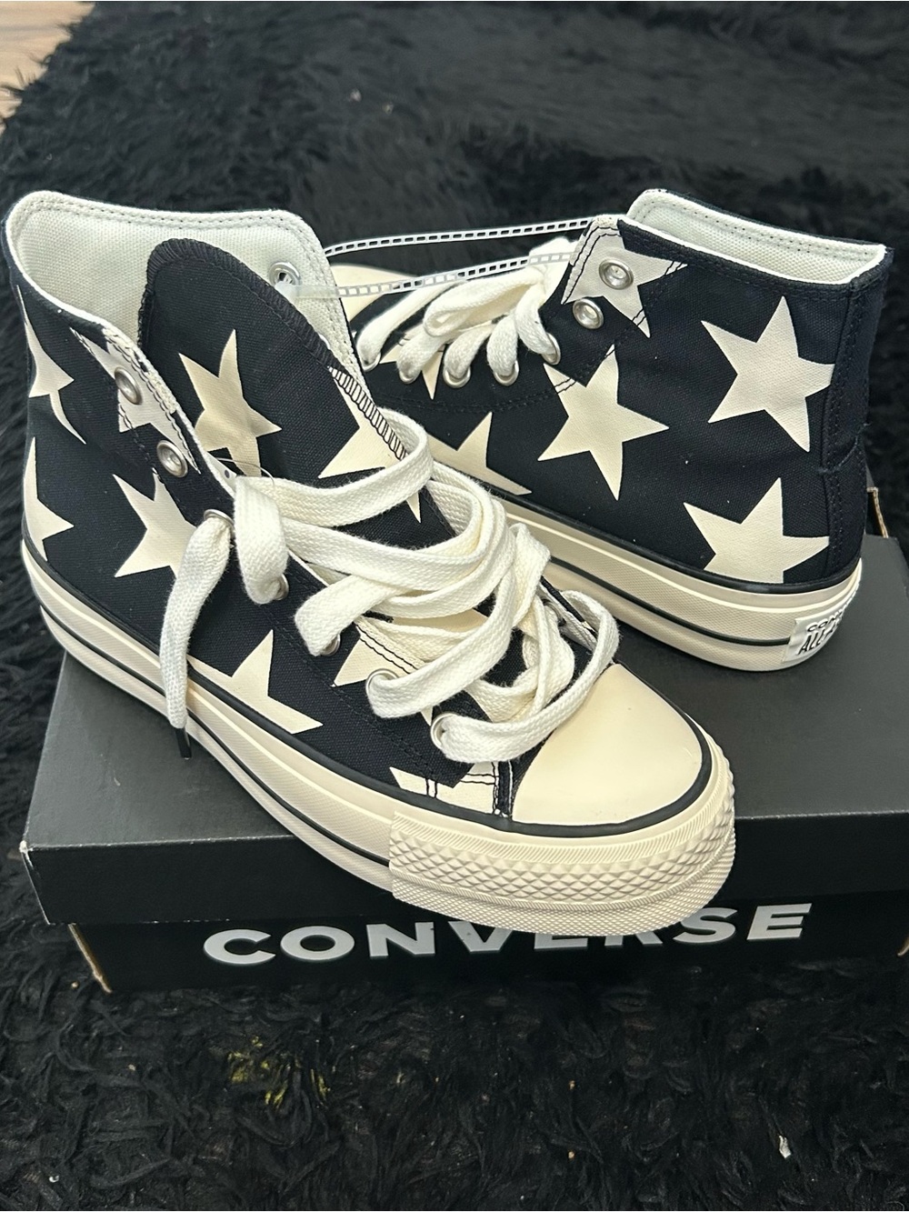 CONVERSE All Star Lift Large Stars lace up shoes sneakers women’s 7 new - Picture 8 of 10